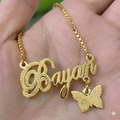 Custom Butterfly Name Necklace