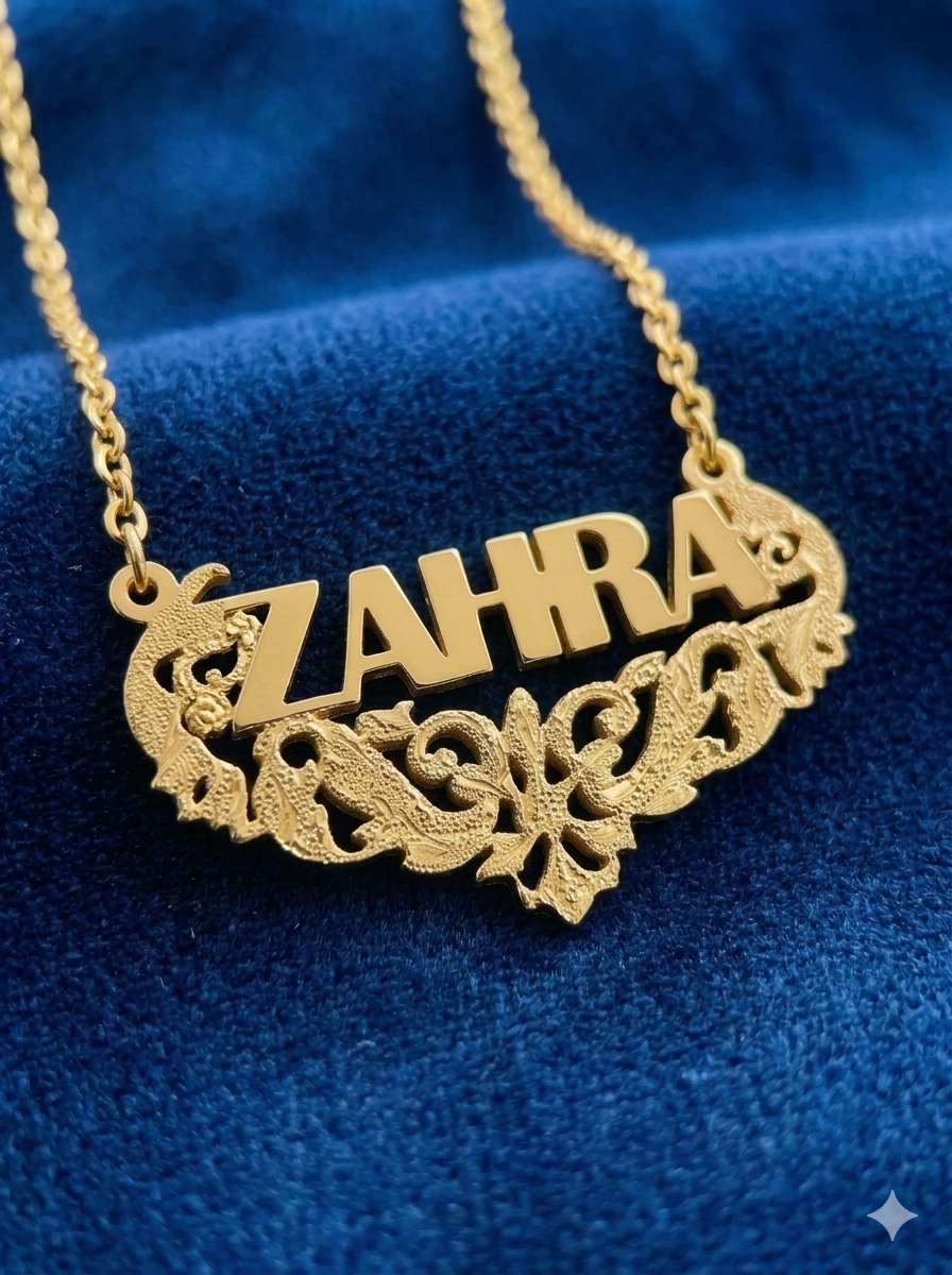 Royal Floral Name Necklace
