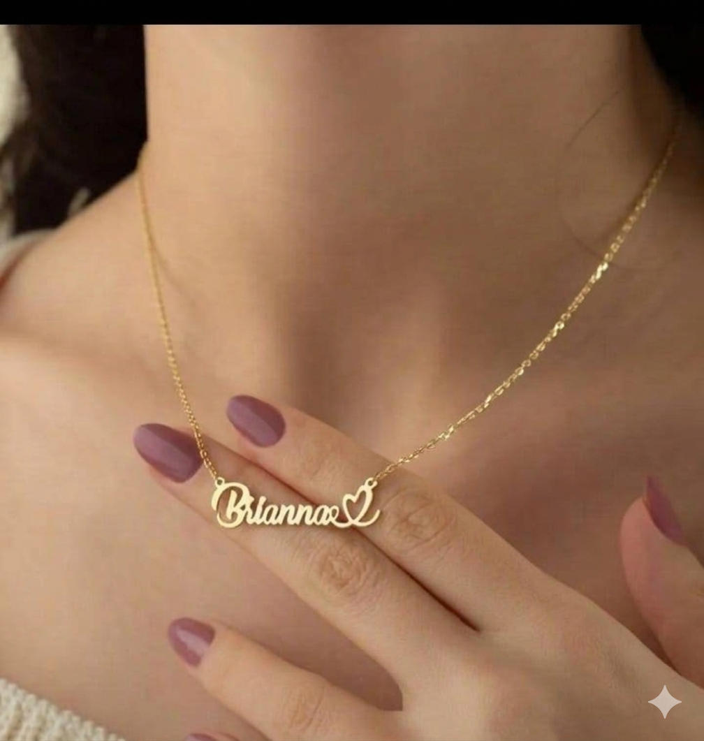 Minimal Heart Name Necklace